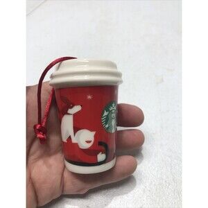 Starbucks Holiday Christmas Ornament 2011 Limited Edition Boy and Dog with Sled